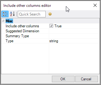 Include other columns editor dialog