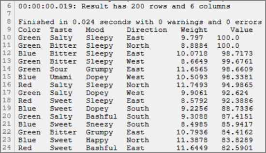 Detail Window with a Sort Operation