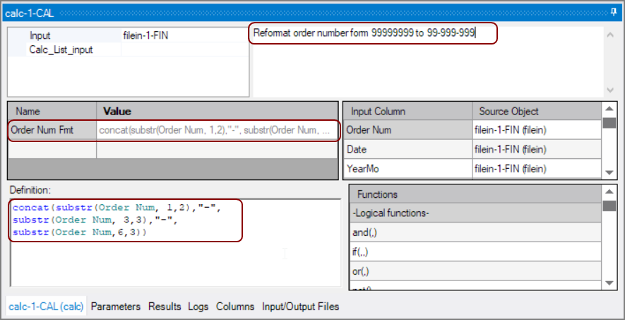 New column in Calc object