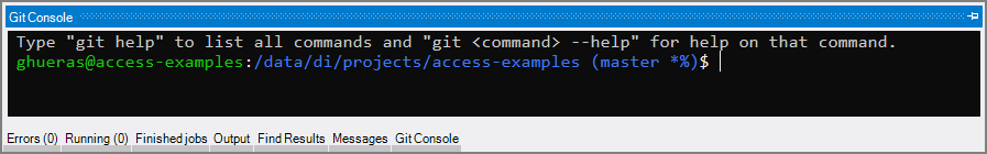 Workbench Git Console Tab