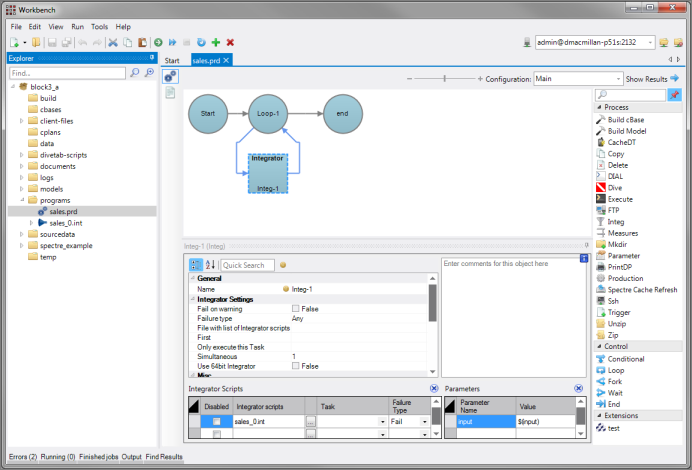 Example Production Tab