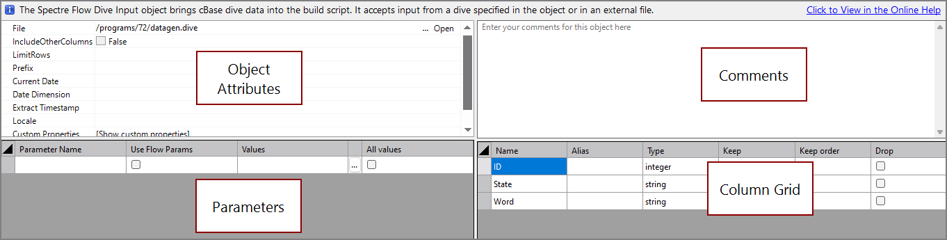 Spectre Flow Dive Input Attributes