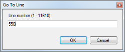 Go To Line Dialog Box