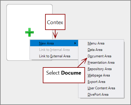 The context menu for the Add a new item button.