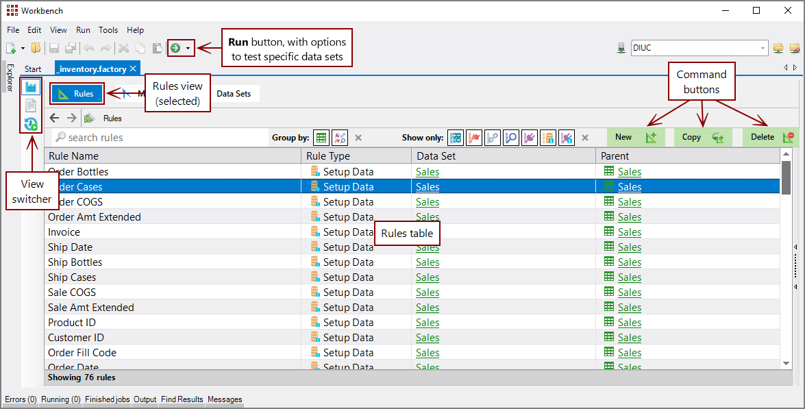 About the Measure Factory Editor Interface