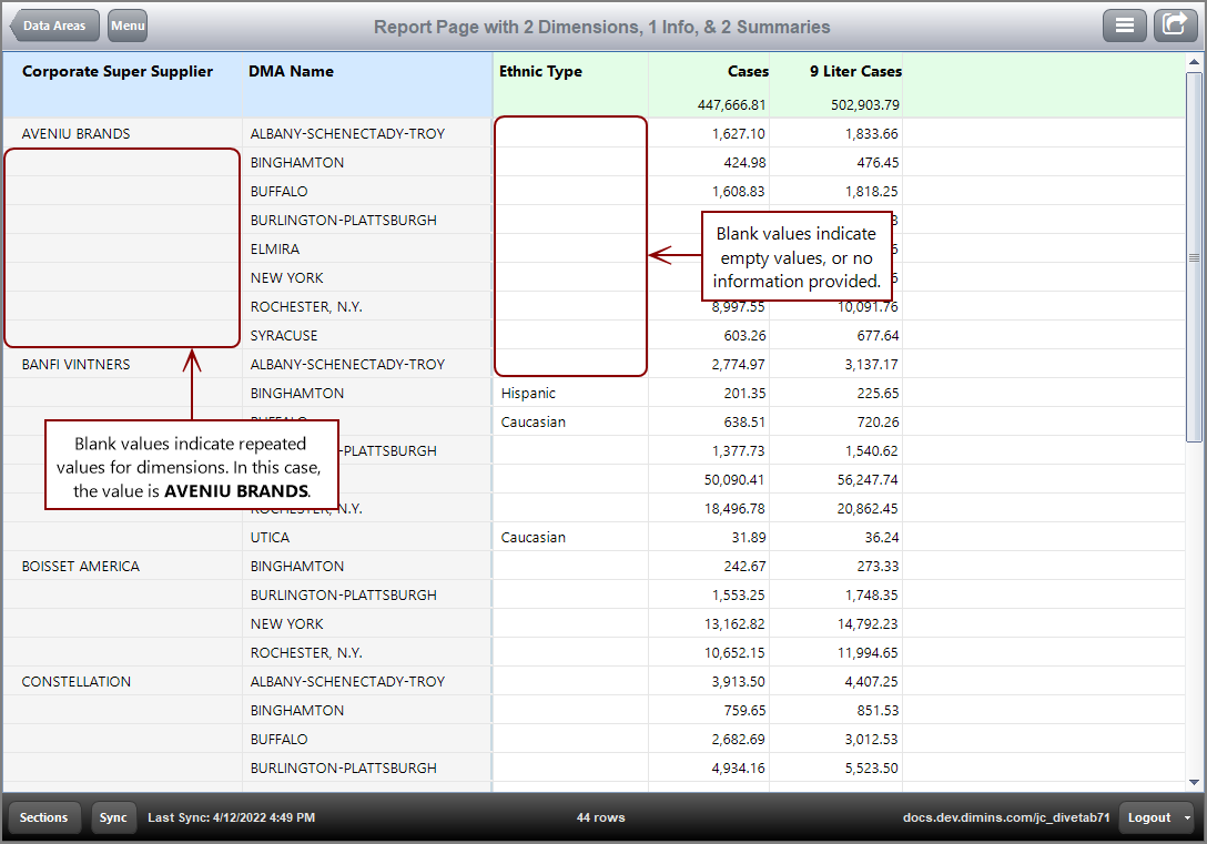 Report Page Code Samples