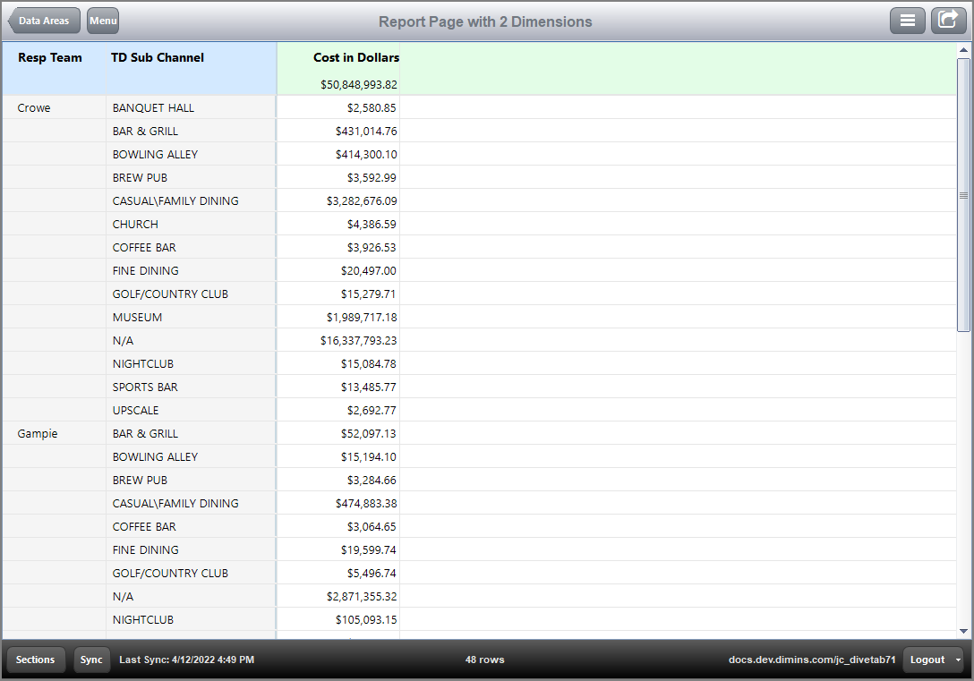 Report Page Code Samples
