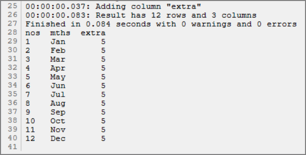 Rotate with extra column