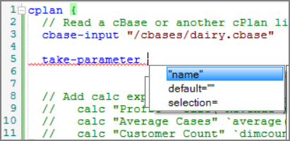 cPlan Text Editor Suggestions