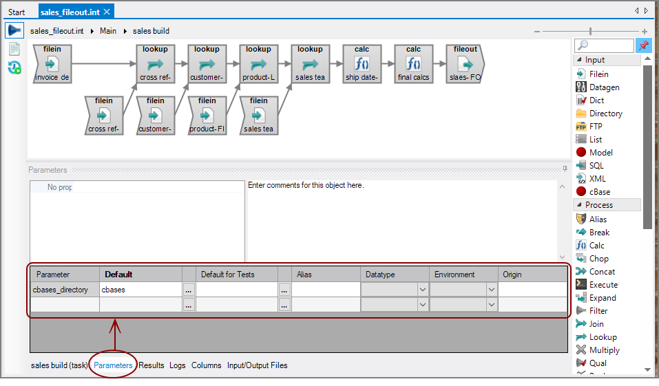 Visual Integrator Parameters