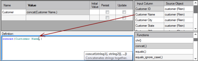 VI Calc Definition - add customer