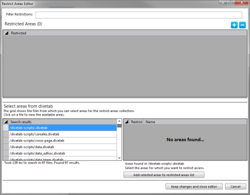 The Restrict Areas Editor