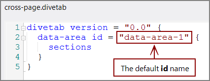 Automatically generated id for data area.