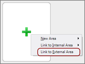 Link new menu button to an external area.