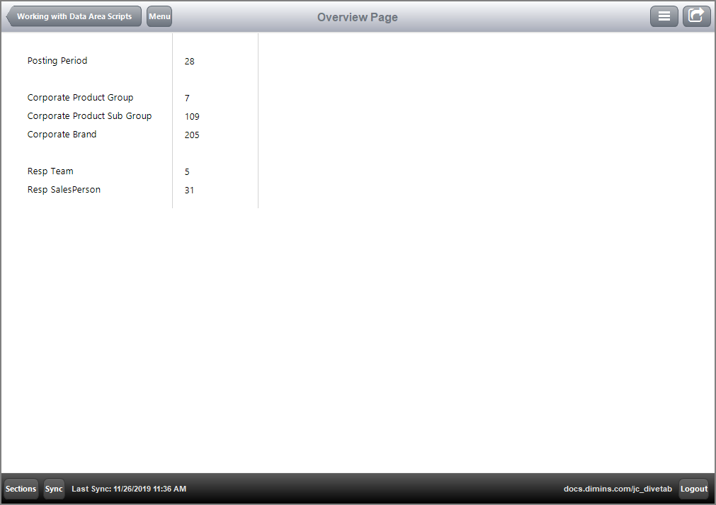 Grid Dimcounts before Links are added.