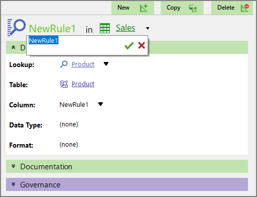 New Lookup Rule Name