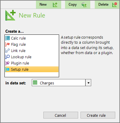 Select Rule Type Dialog Box