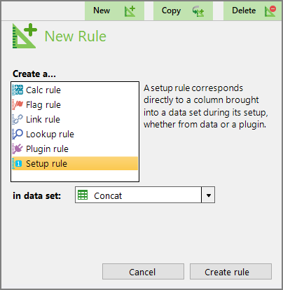 Select Plugin Rule Type Dialog Box