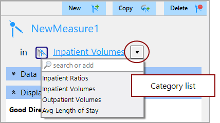 New measure category list
