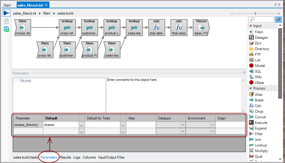 Visual Integrator Parameters