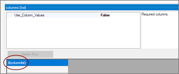 Required Columns in an External File
