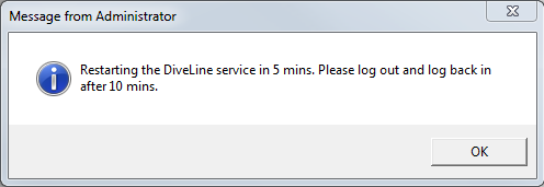 Message from Admin Dialog Box