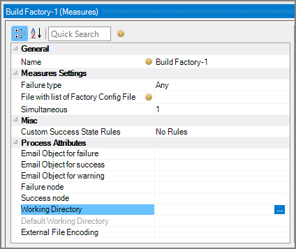 Production Build Factory node attributes