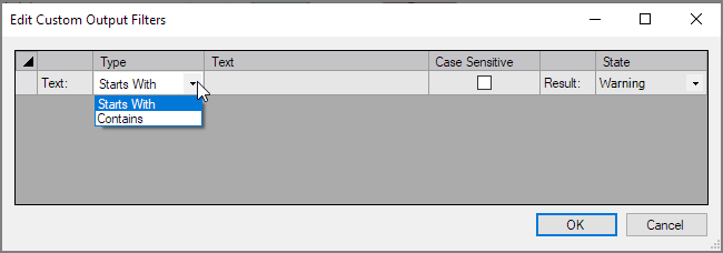 Edit Custom Output Filters Dialog