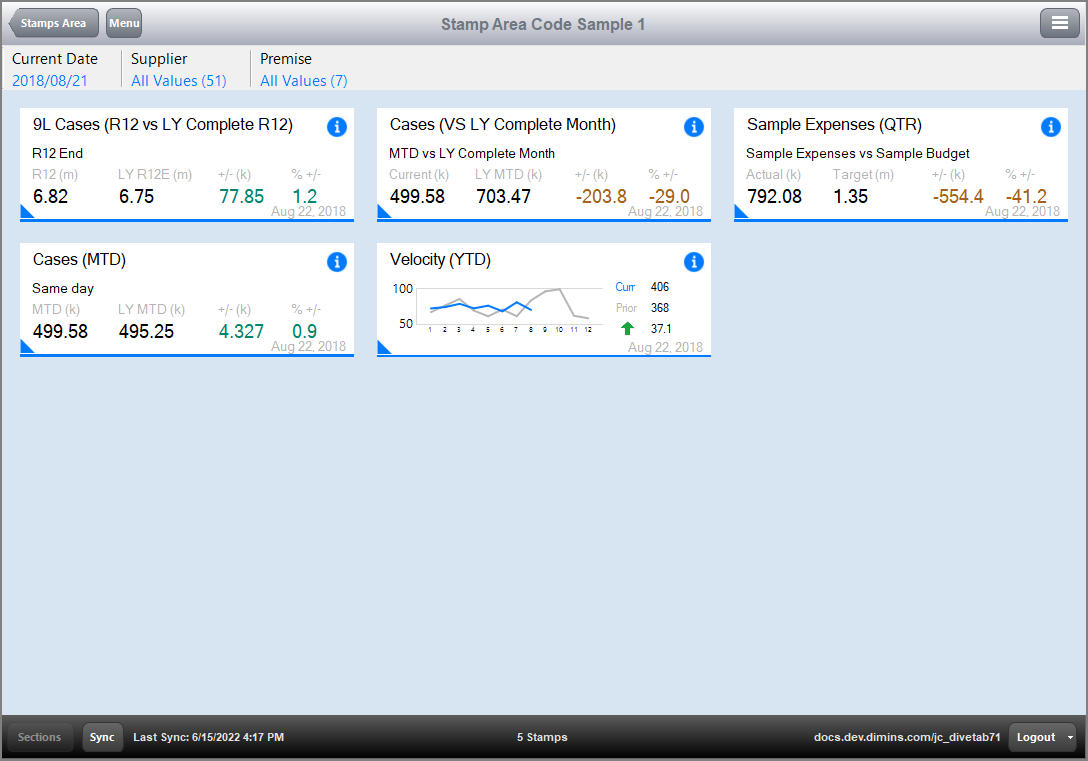 Example of a stamp area in DiveTab 7.1(25) and later.