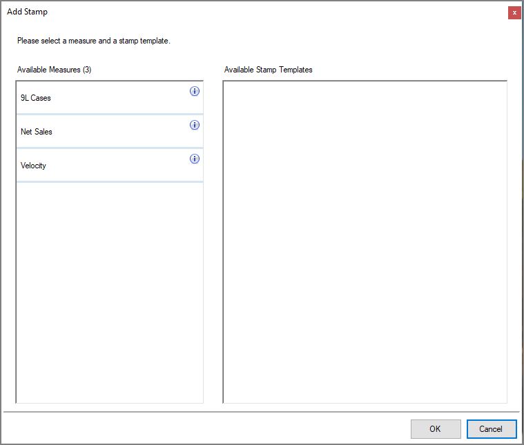 Example of a stamp area dialog box in DiveTab.