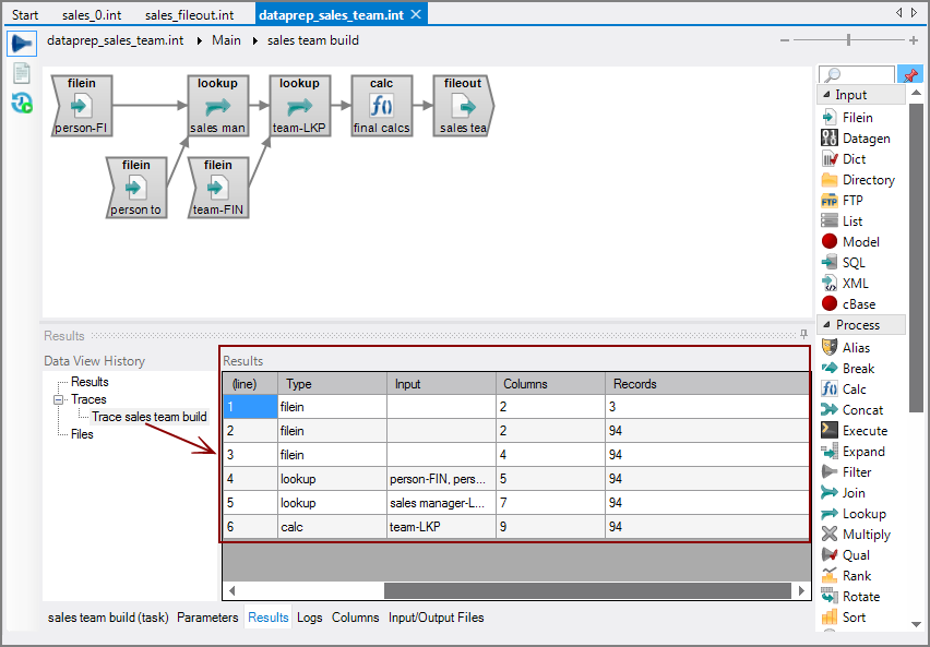 VI Trace Task Results