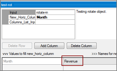Adding a value column to rotate object