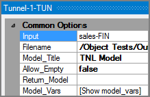 Example of a VI Tunnel output object's attributes pane
