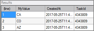 XML Input Object Single Datum Results