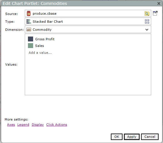 Figure 4: Example stacked bar chart options