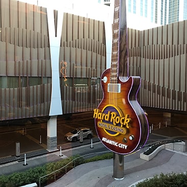 Photo of a giant guitar at Atlanta's Hard Rock Casino